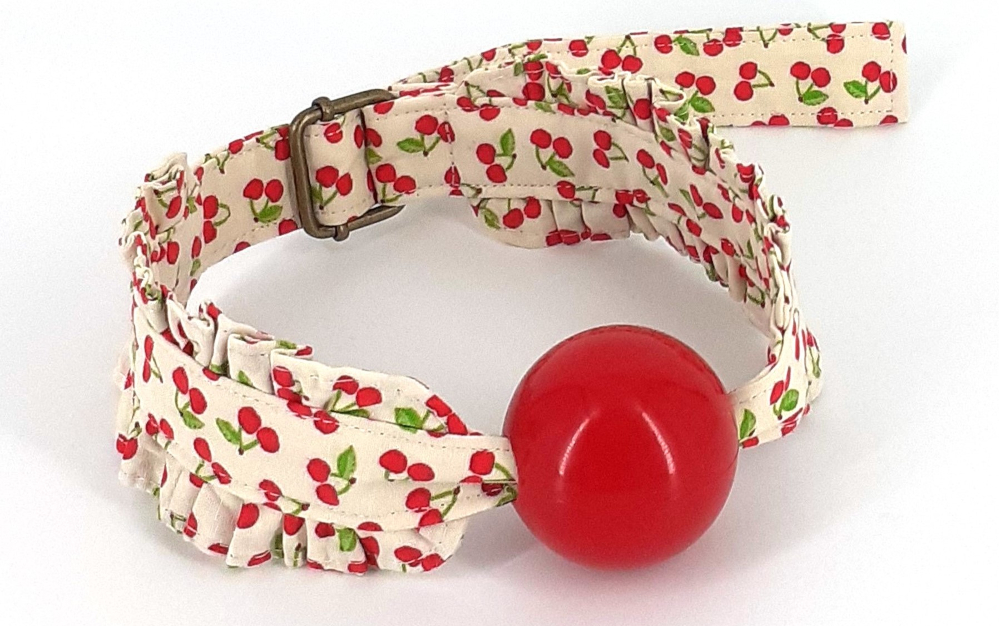 fabric strap with cherries