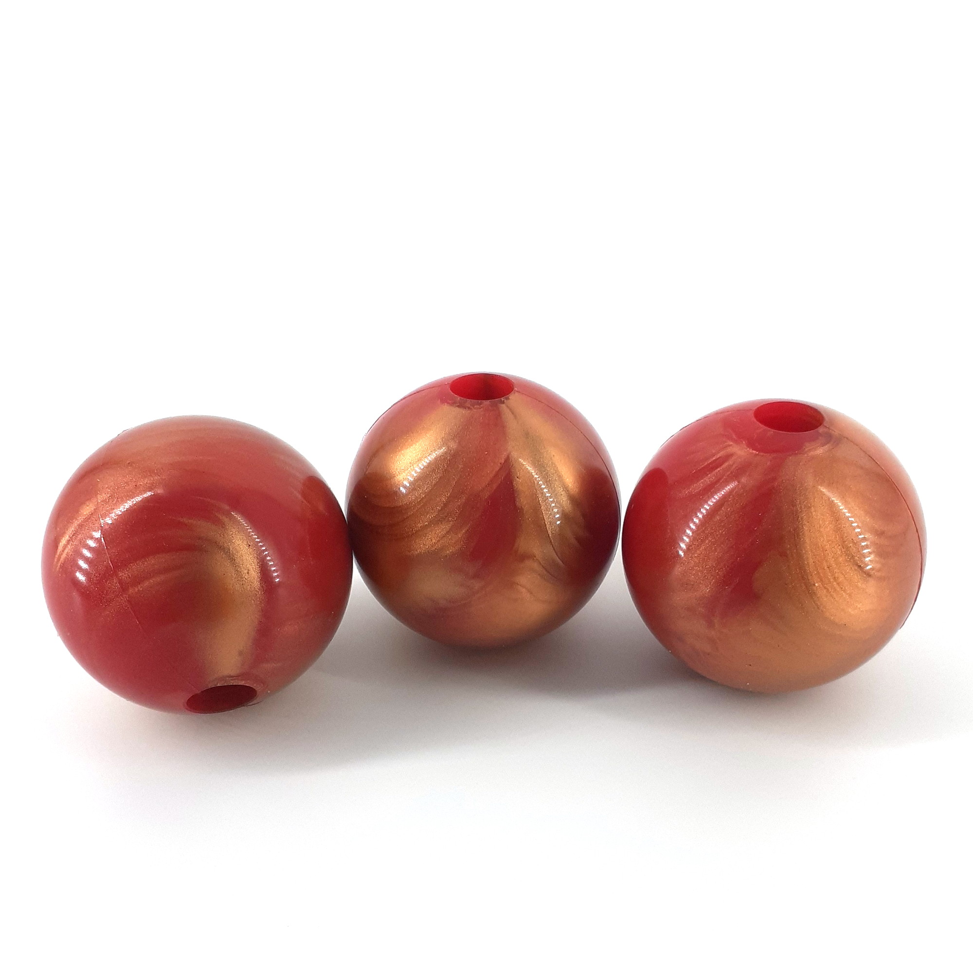 Knebelball: rot mit bronze marmoriert