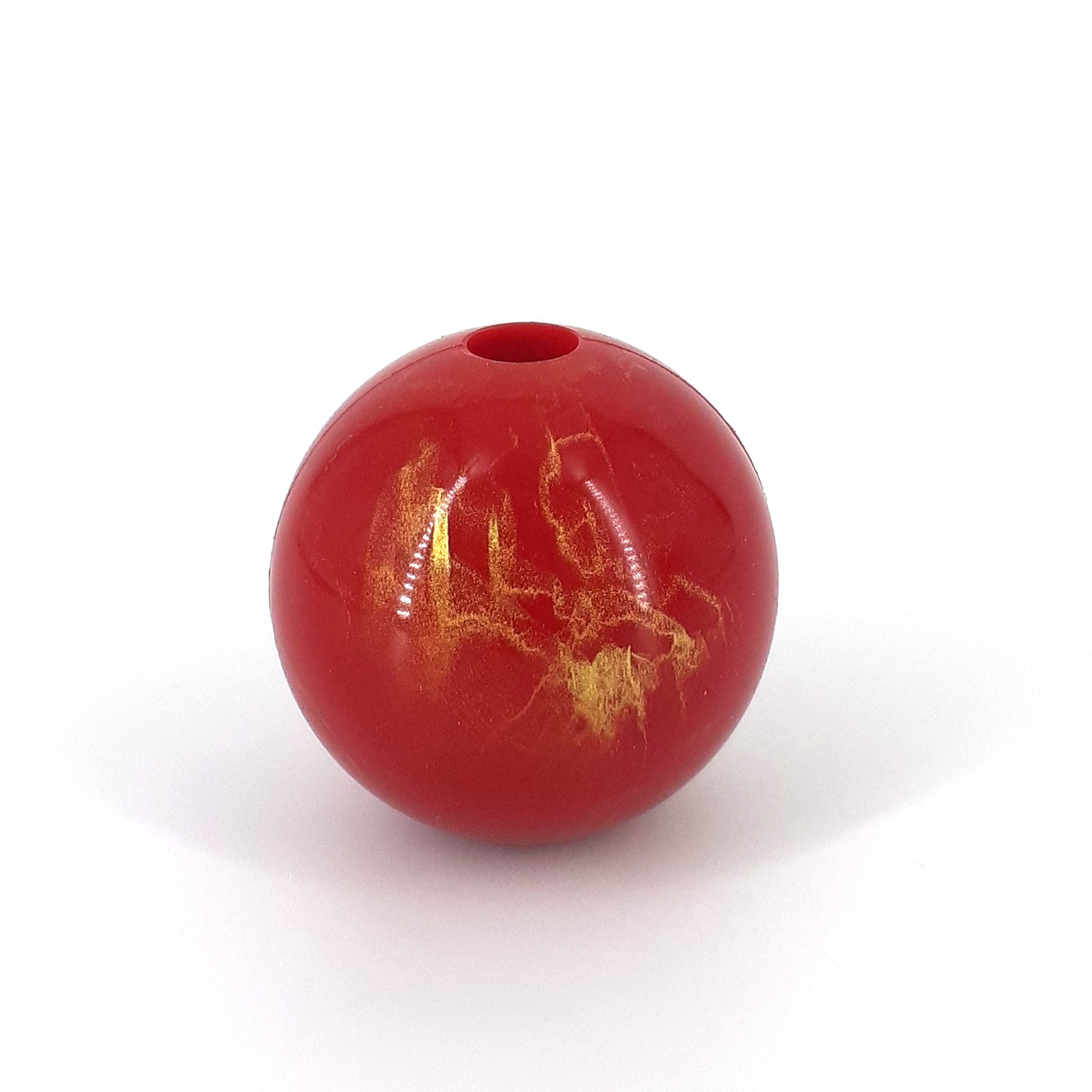 weicher Knebelball: rot mit goldfarbigen Schleiern