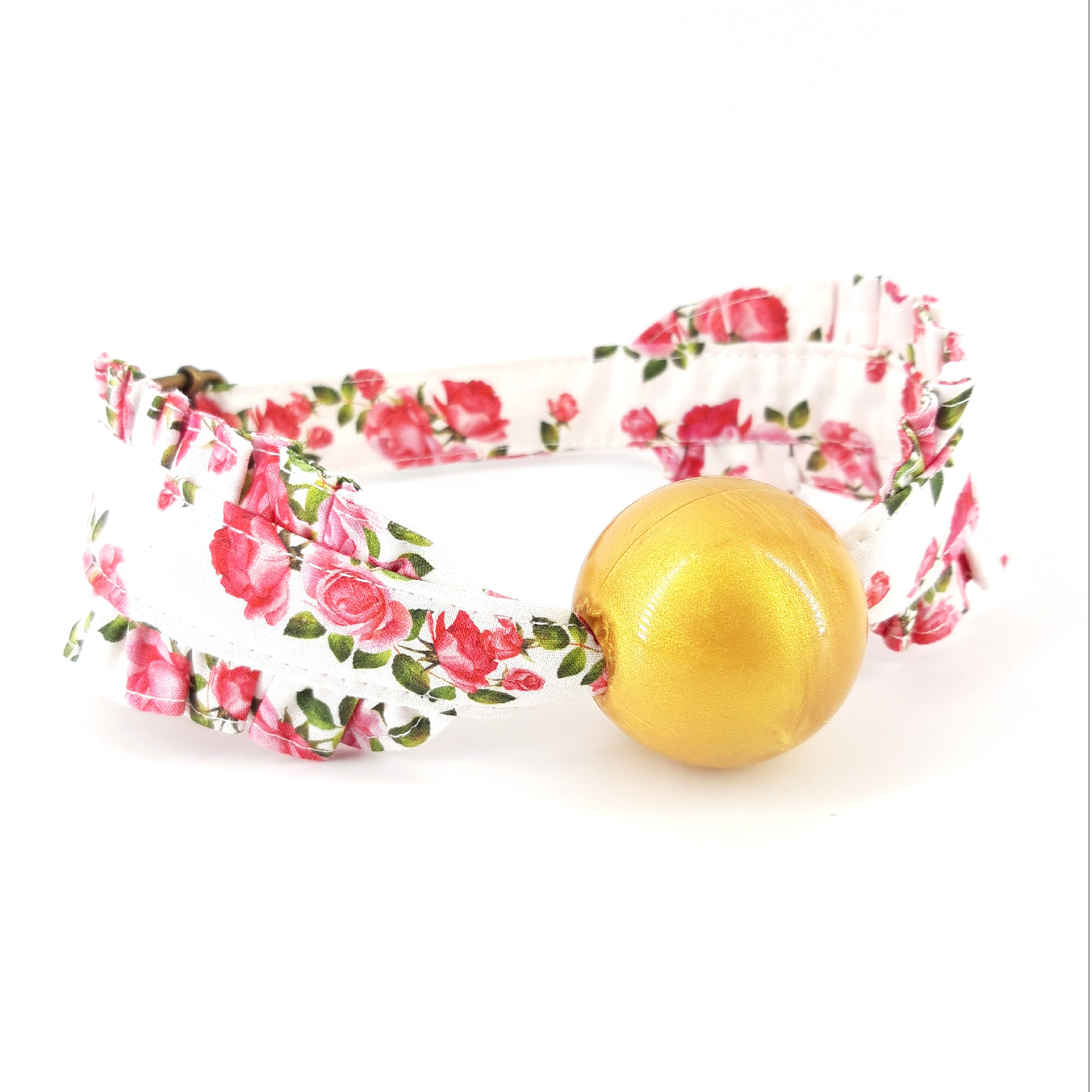 fabric strap with roses