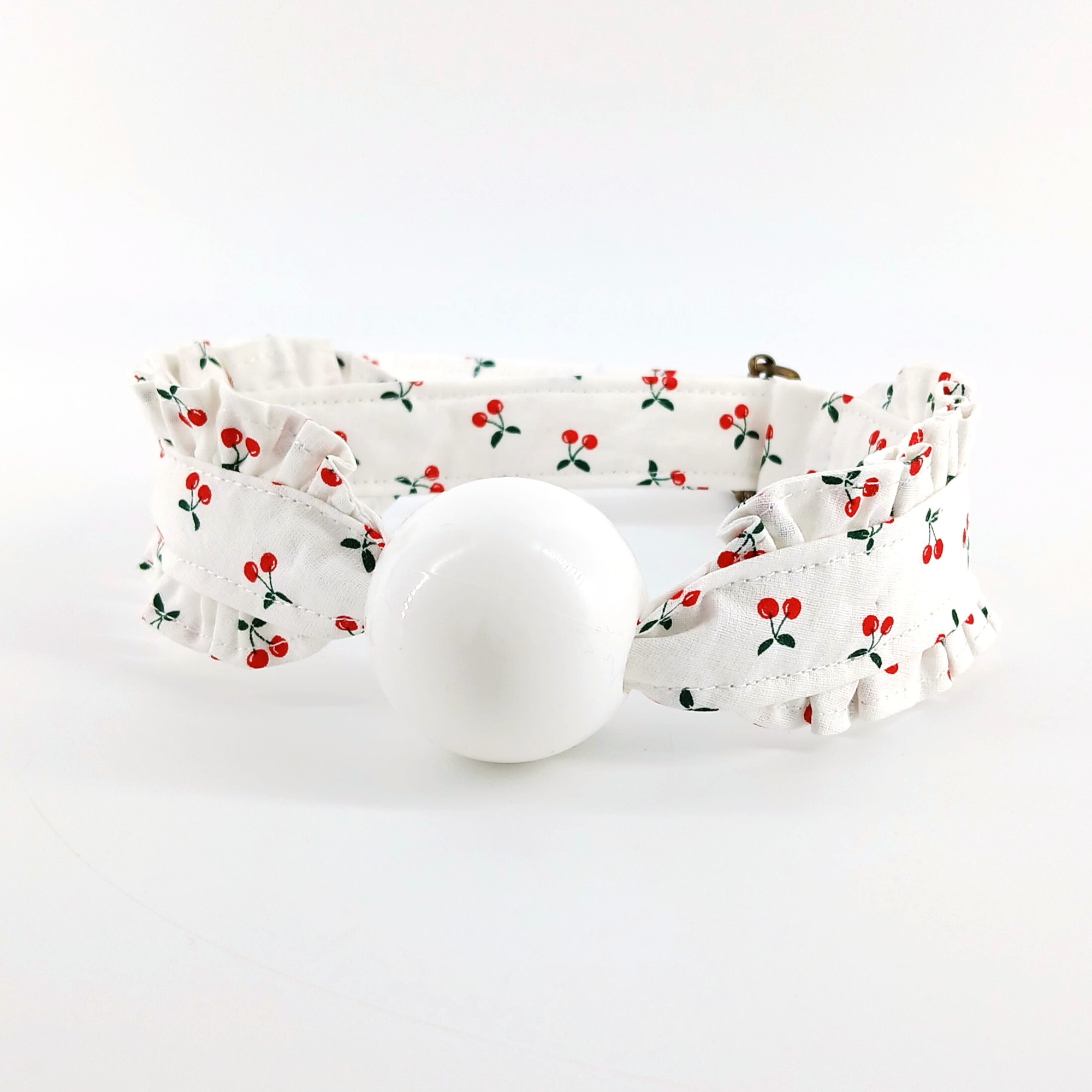cotton ribbon with small cherries