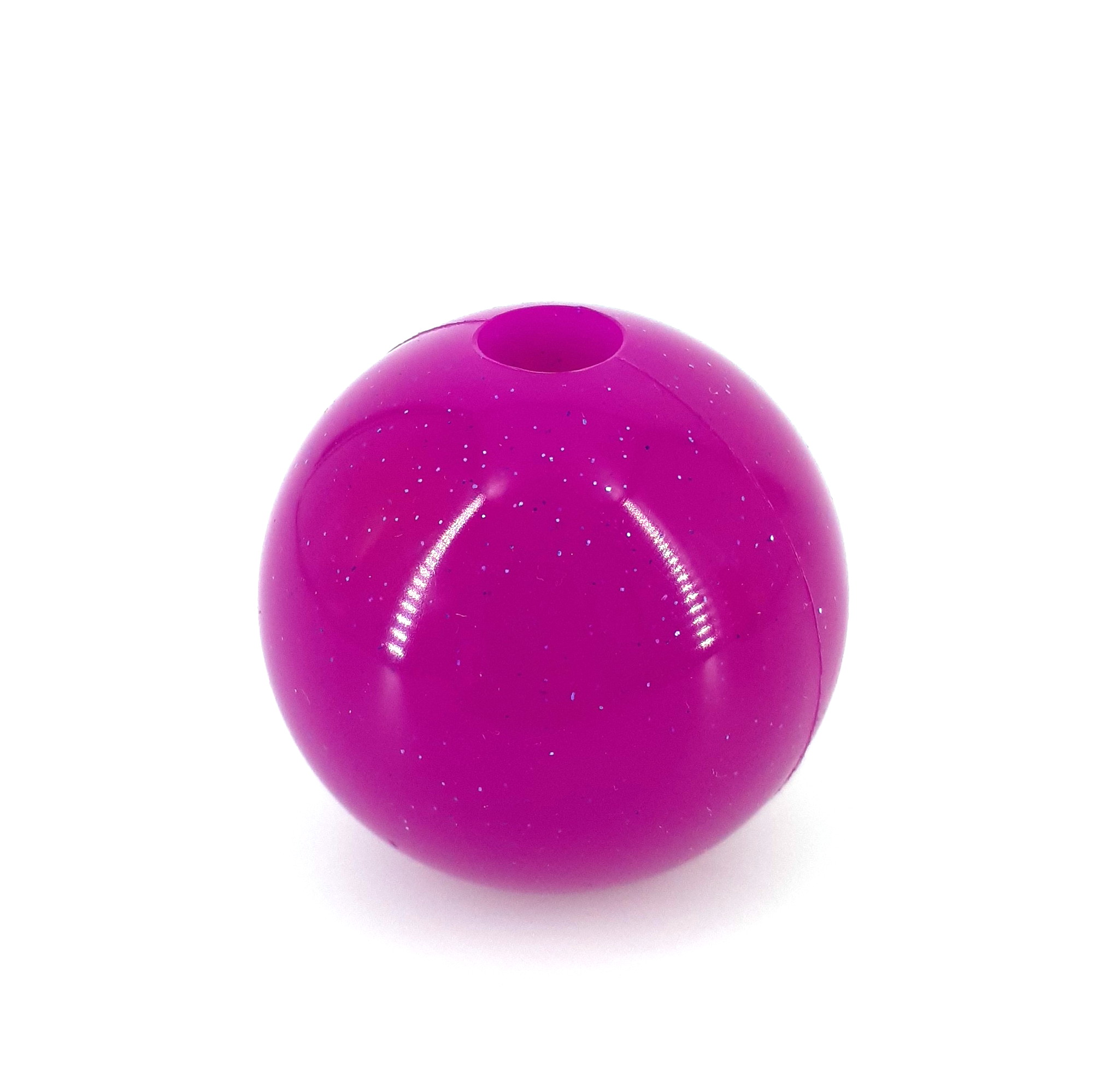 weicher Knebelball: violett mit lila Glitter